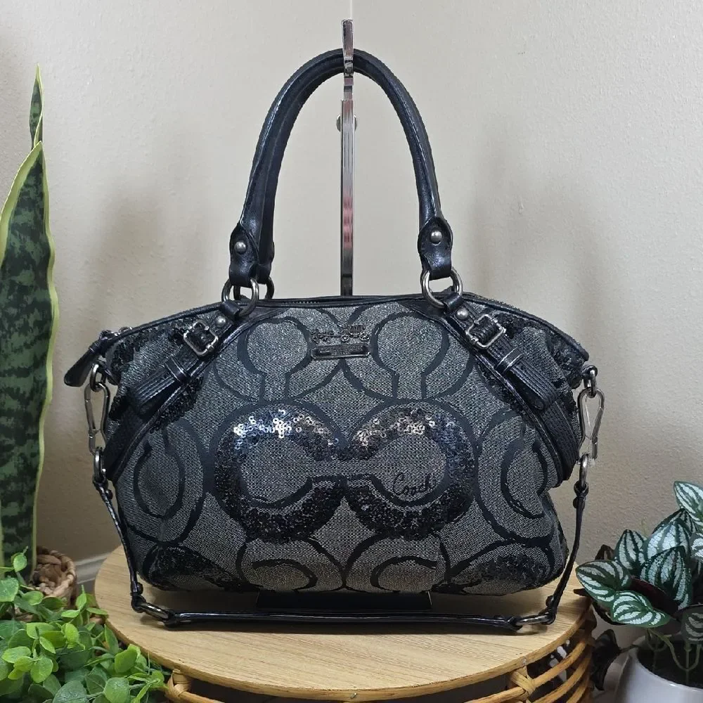 Coach Madison Sophia Op Art Sequin Satchel